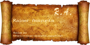 Rainer Asszunta névjegykártya